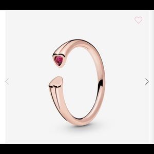 Pandora Polished & Sparkling Hearts Open Ring